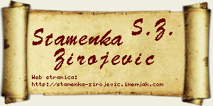 Stamenka Zirojević vizit kartica